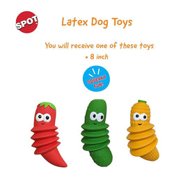 Spot Latex Foods Dog Toy, Assorted, 8-in