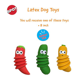 Spot Latex Foods Dog Toy, Assorted, 8-in