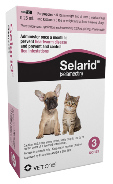 Selarid for Puppies and Kittens 0-5 lbs Pet Medicine.