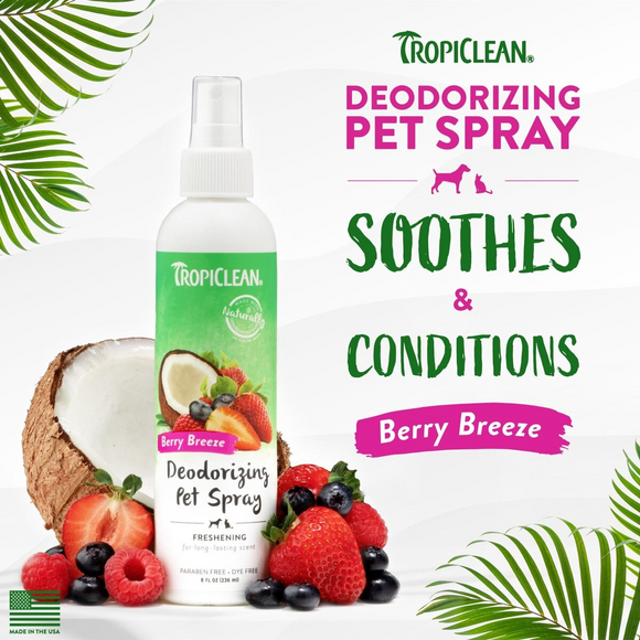 Tropiclean Berry Breeze Deodorizing Spray for Pets (8 oz)