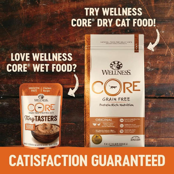 Wellness CORE Tiny Tasters Grain-Free Smooth Pate Chicken Wet Food for Cats (1.75 oz x 12 pouches)