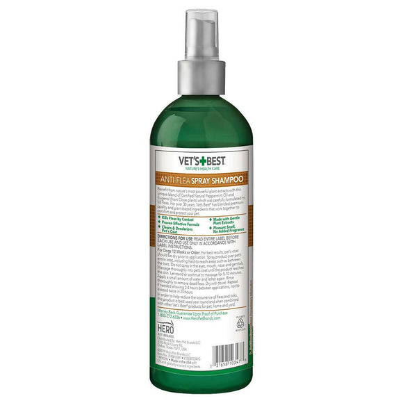 Vet's Best Natural Anti-Flea Easy Spray Shampoo (16 oz)