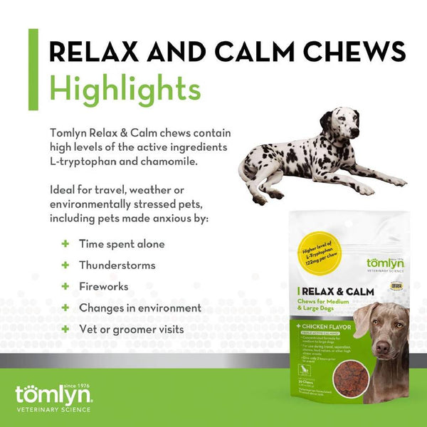 Tomyln Relax & Calm for Medium & Large Dogs (30 soft chews)
