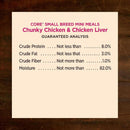 Wellness CORE Grain-Free Small Breed Mini Meals Chunky Chicken & Chicken Liver in Gravy Wet Dog Food (3 oz x 12 pouches)