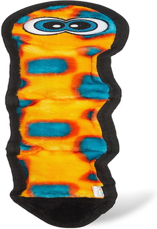 Outward Hound Invincible Snake 3 Squeaker Stuffing Orange / Blue Plush Dog Toy (Large)