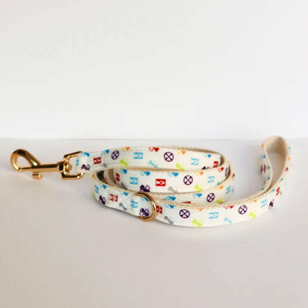 green pet bonejour dog leash white standard