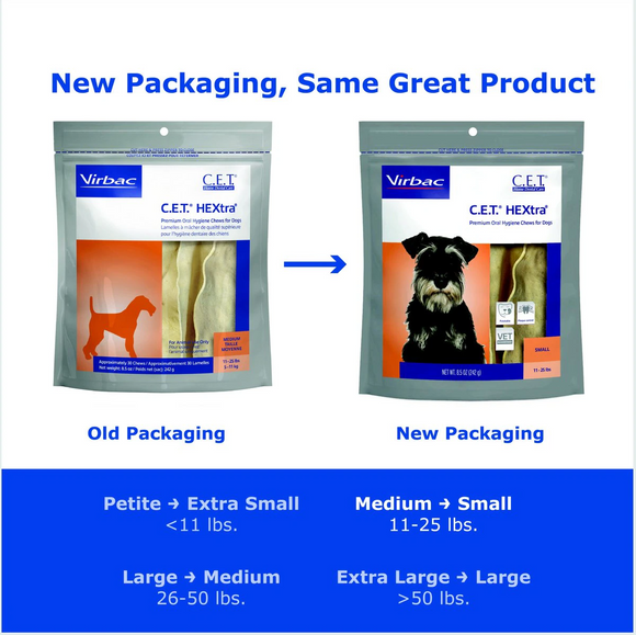 C.E.T. HEXtra Dental Chews for Small Dogs 11-25 lbs