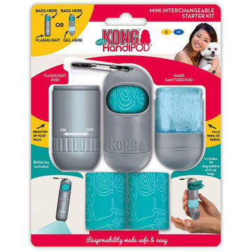 KONG HandiPOD Interchangeable Starter Kit Dog Poop Bag Dispenser, Mini
