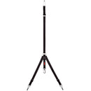 Black tripod stand on a white background