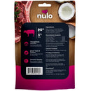 Nulo pet food package with ingredients and analysis details on a wooden background
