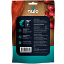 Nulo pet food package with ingredients list and branding on a wooden background