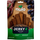 Nulo Jerky duck recipe with plums treat packaging on a white background