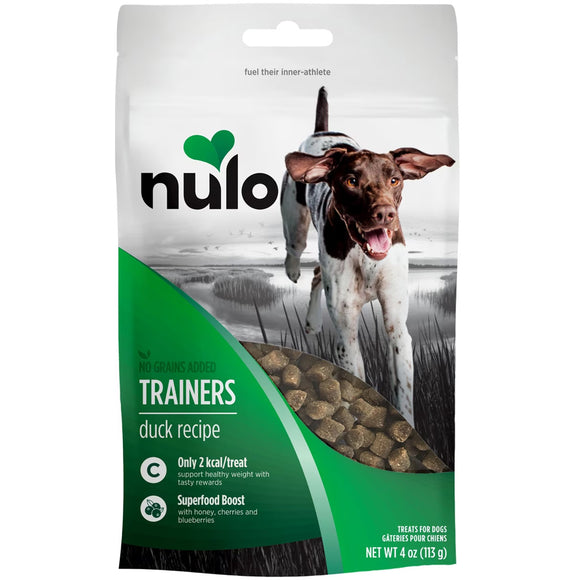 Nulo dog treat package with a dog on a lake background