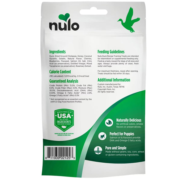 Nulo pet food package with green and white design on a white background