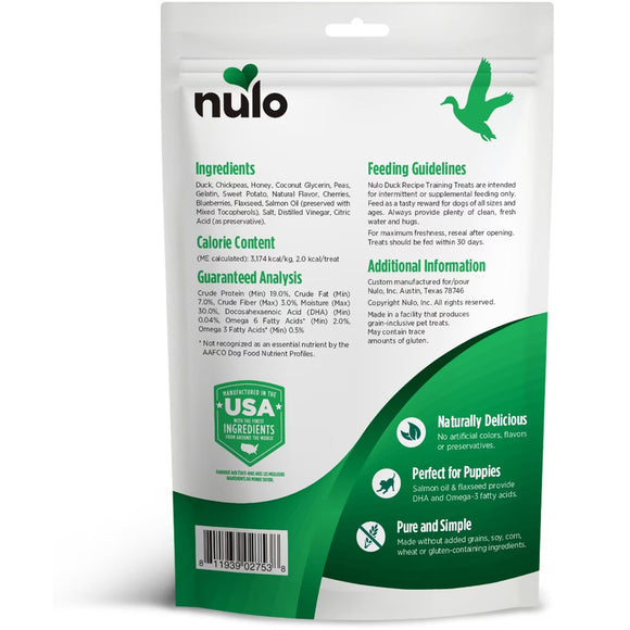 Nulo pet food package with green and white design on a white background