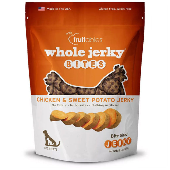 Fruitables Whole Jerky Bites Chicken & Sweet Potato Treats For Dogs (12 oz)