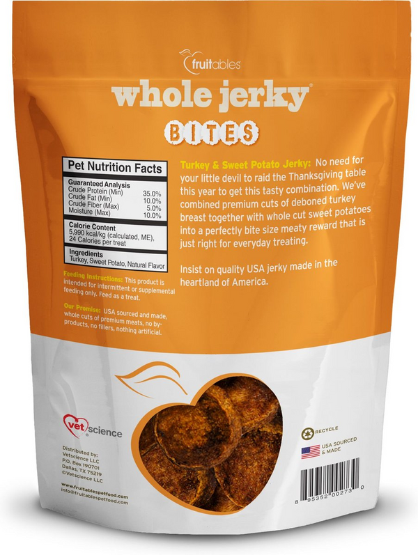 Fruitables Whole Jerky Bites Chicken & Sweet Potato Treats For Dogs (5 oz)