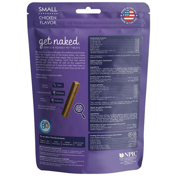 Get Naked Digestive Health Grain-Free Dental Stick Dog Treats backside