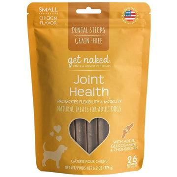Get Naked Joint Health Grain-Free Dental Stick Dog Treats, Small, 18 count