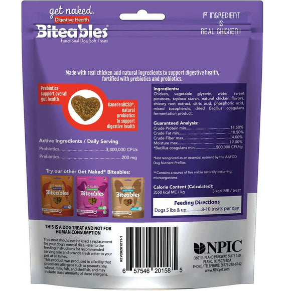 Get Naked Biteables Functional Digestive Health Dog Treats backside