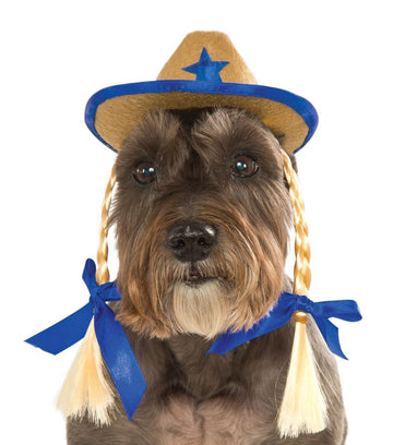 Buy cowgirl-w-braids Pets Cowboy Hat - Various Colors