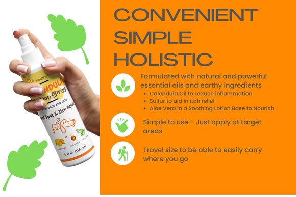Healthy Paw Life Calendula Lotion Spray for Dogs & Cats, 4-oz