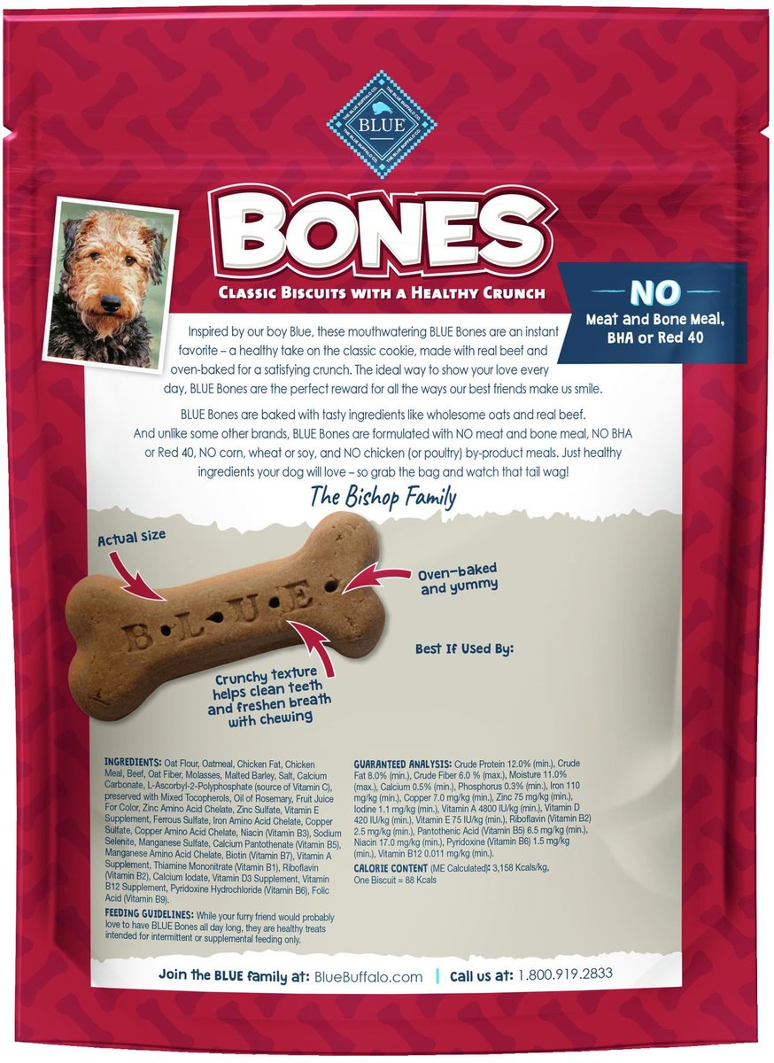 Blue Buffalo Bones Classic Biscuits For Large Dogs (16 oz) - 0