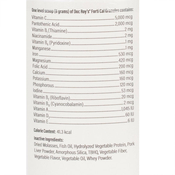 Lable with ingredients list