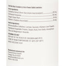 white bottle with Ingredients list on back. 