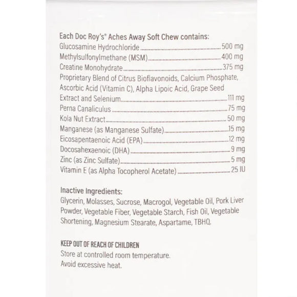 Label with ingredients 