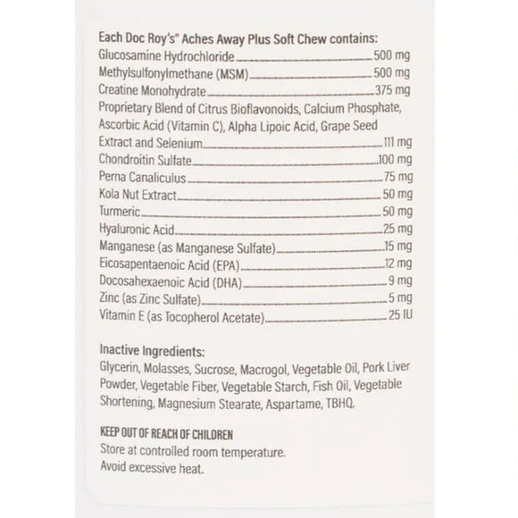 Label with ingredients 