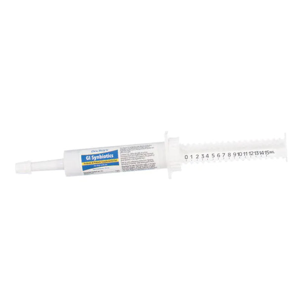 White syringe, Doc Roy's GI Synbiotics, 15 ml Gel