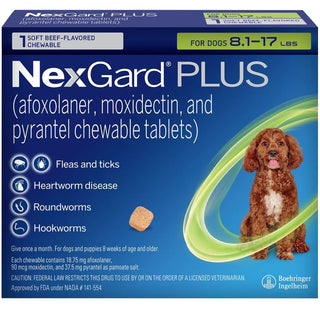 NexGard PLUS Chews for Dogs 8.1-17 lbs 1 chew