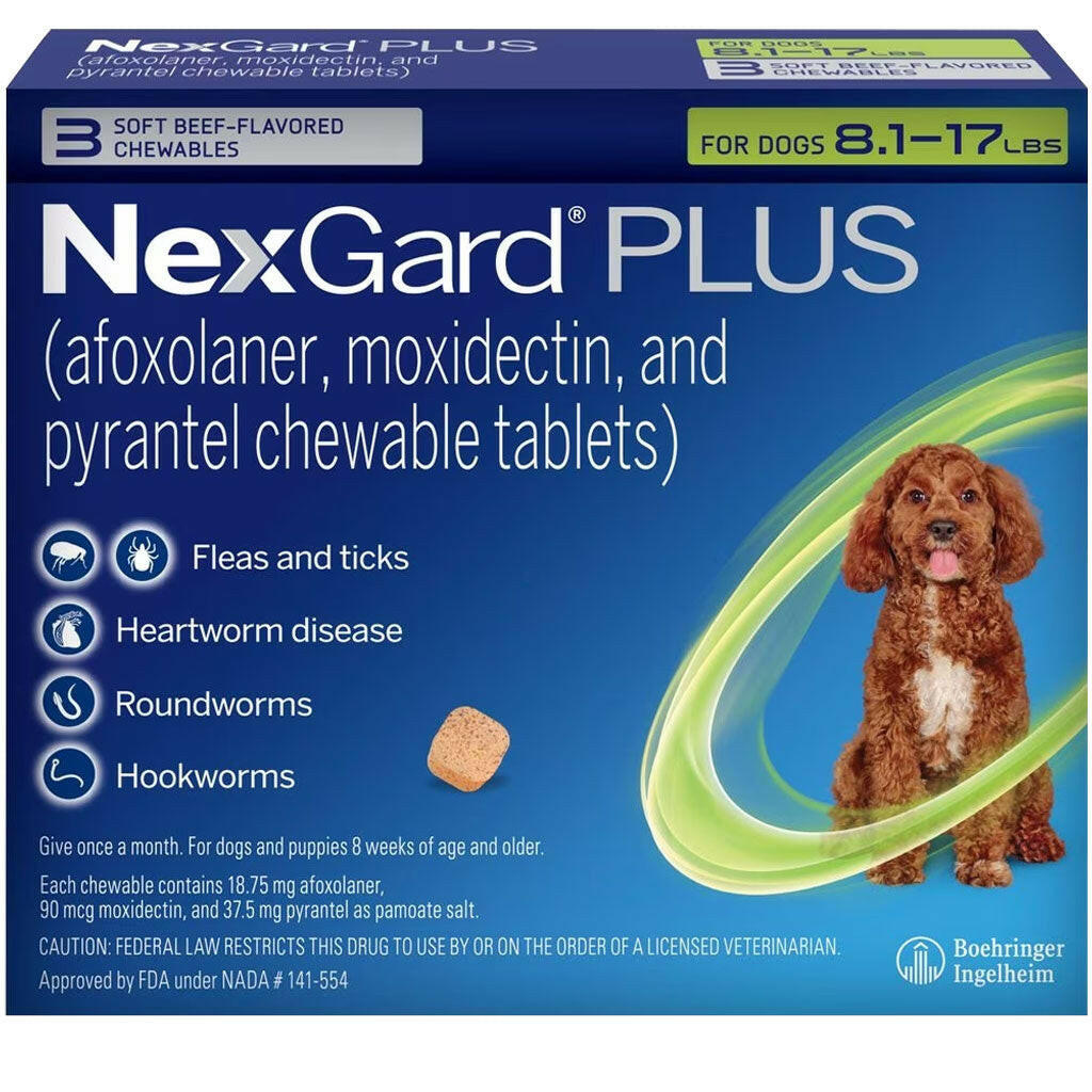 NexGard PLUS Parasite Guard Chews for Small Dogs, 8.1-17 lbs