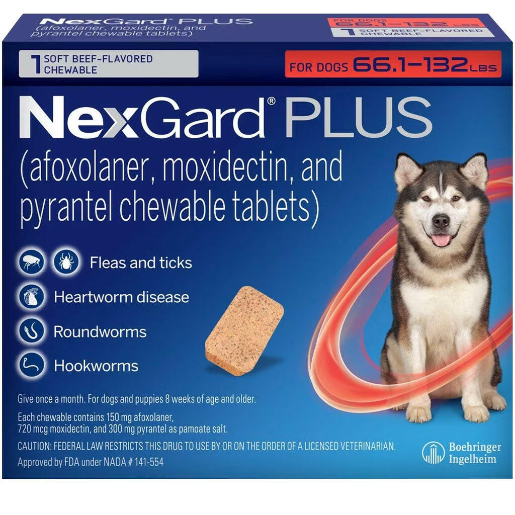 NexGard PLUS Chews for Dogs 66.1-132 lbs