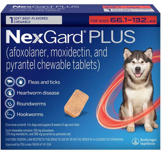 NexGard PLUS Chews for Dogs 66.1-132 lbs