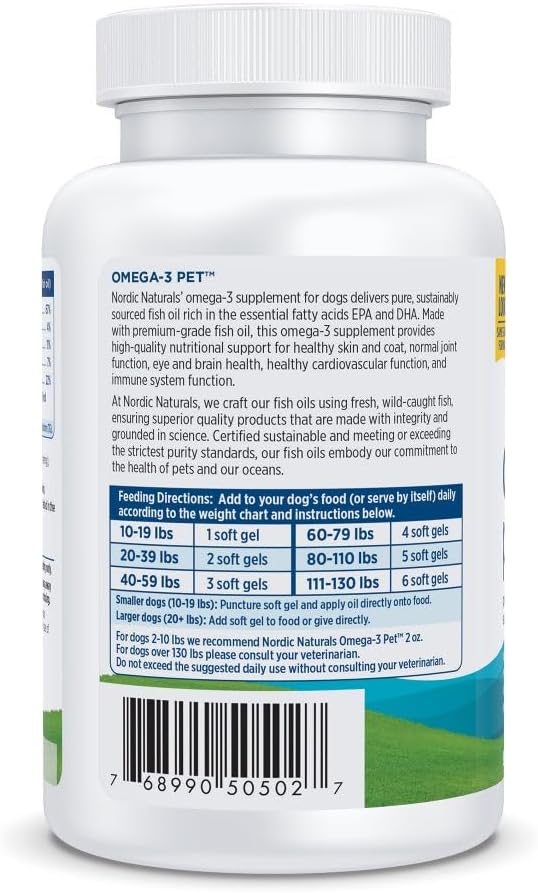 Nordic Naturals Omega-3 Pet Soft Gels Supplement for Dogs