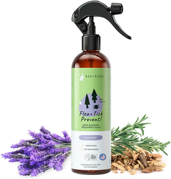 kin+kind Flea + Tick Prevent Lavender Spray for Dogs (12 oz)