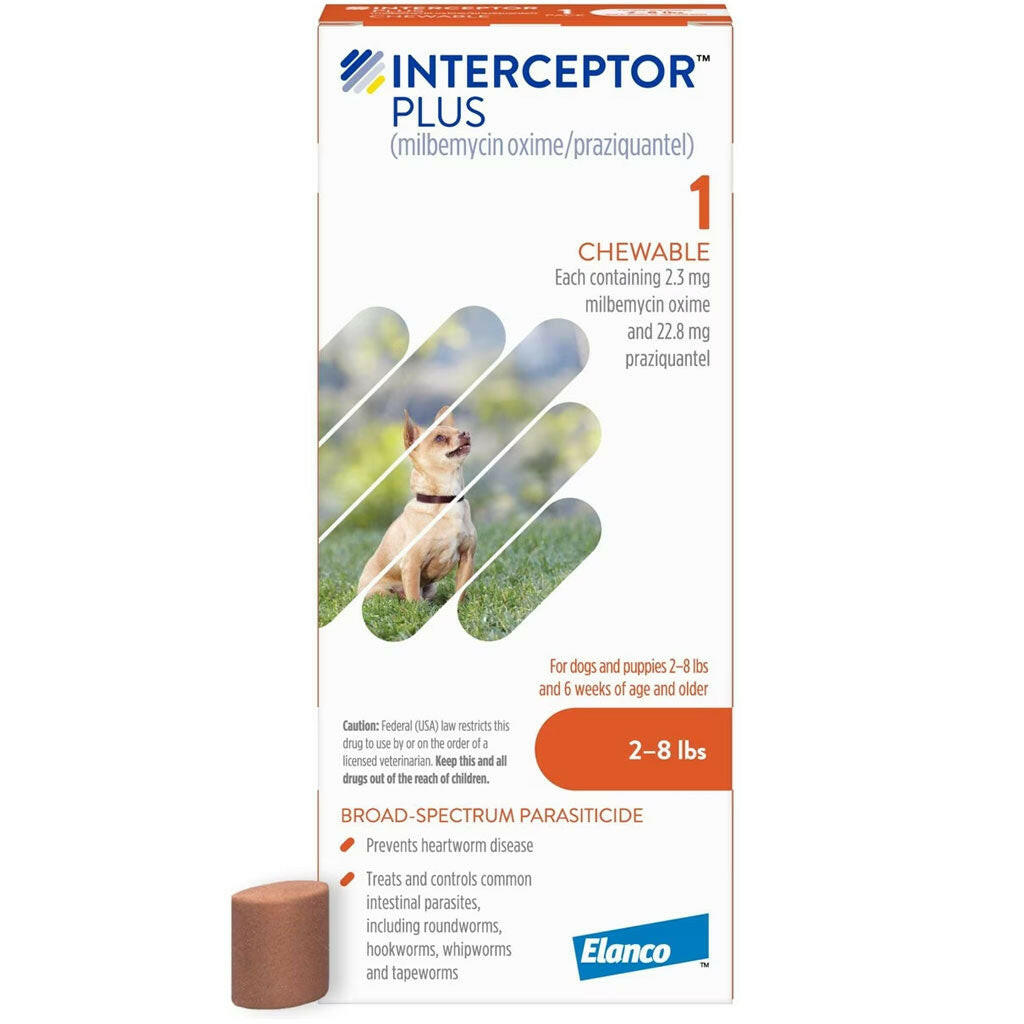 Interceptor Plus Chew for Dogs 2-8 lbs