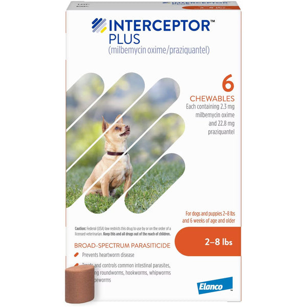 Interceptor Plus Chew for Dogs 2-8 lbs 6 chewable