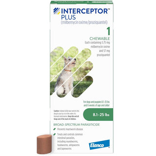 Interceptor Plus Chew for Dogs 8.1-25 lbs
