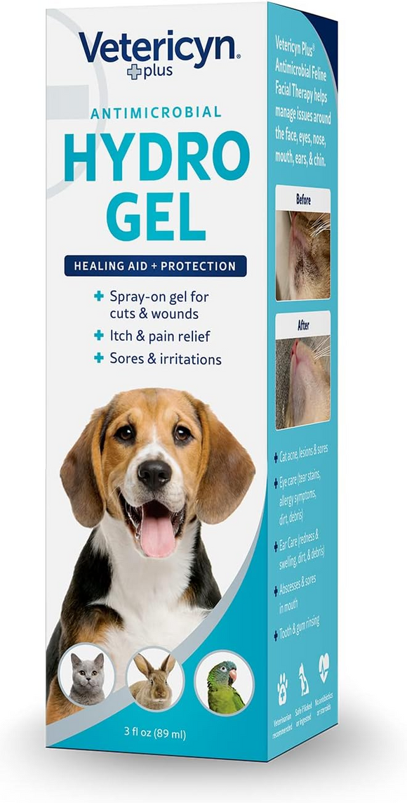Vetericyn Plus Antimicrobial Wound & Skin Hydrogel Spray For Pets (3 oz)