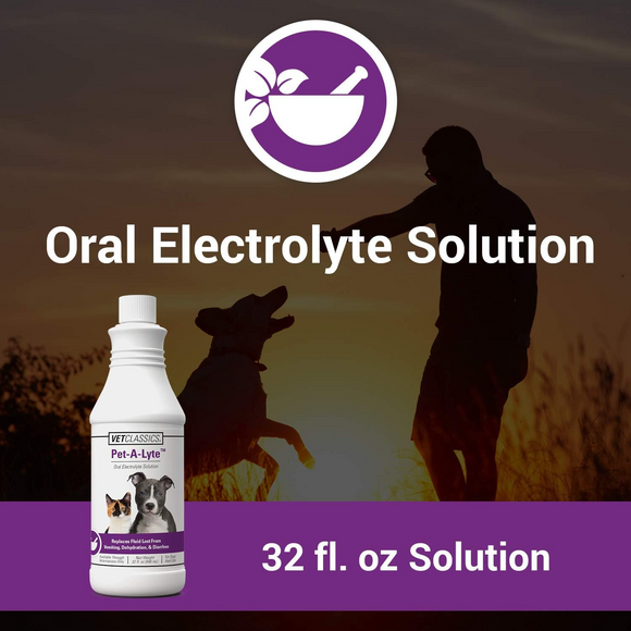 Vet Classics Pet-A-Lyte Oral Electrolyte Solution for Dogs & Cats (32 oz)