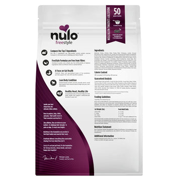 Nulo Freestyle pet food package with text and branding on a white background