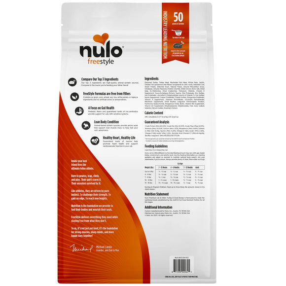 Nulo Freestyle pet food package with text and branding on a white background