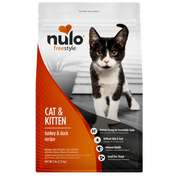 Nulo Freestyle Cat & Kitten food package with a cat on the label