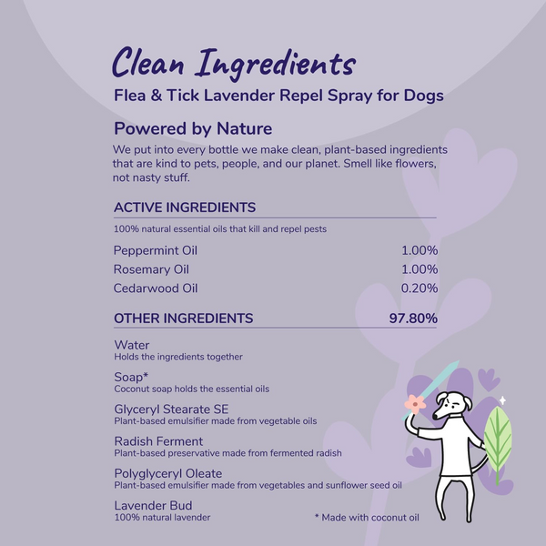 kin+kind Flea + Tick Prevent Lavender Spray for Dogs (12 oz)