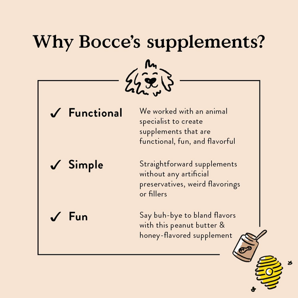 Bocce's Bakery Calming Supplement for Dogs (60 Soft Chews)