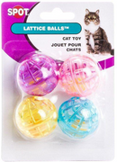 Spot Lattice Ball with Bell Cat Toy Multi-Color, 4-pack-3