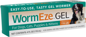 WormEze Gel for Dogs Cats Puppies & Kittens (4 oz)
